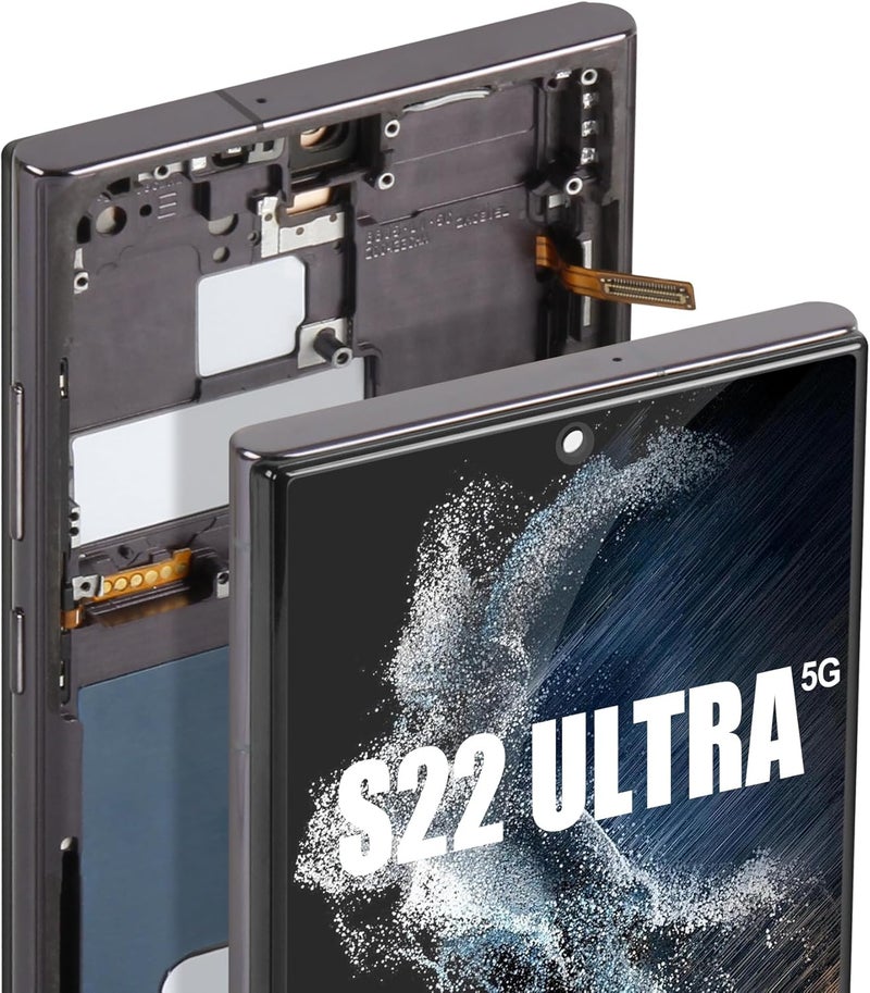 ARSSLY إنسيل لجهاز سامسونج جالاكسي S22 ألترا 5G استبدال الشاشة - لجهاز سامسونج S22 ألترا 5G شاشة LCD SM-S908B SM-S908U S908 S908B مجموعة شاشة اللمس مع الإطار (بدون بصمة)  - Image 1